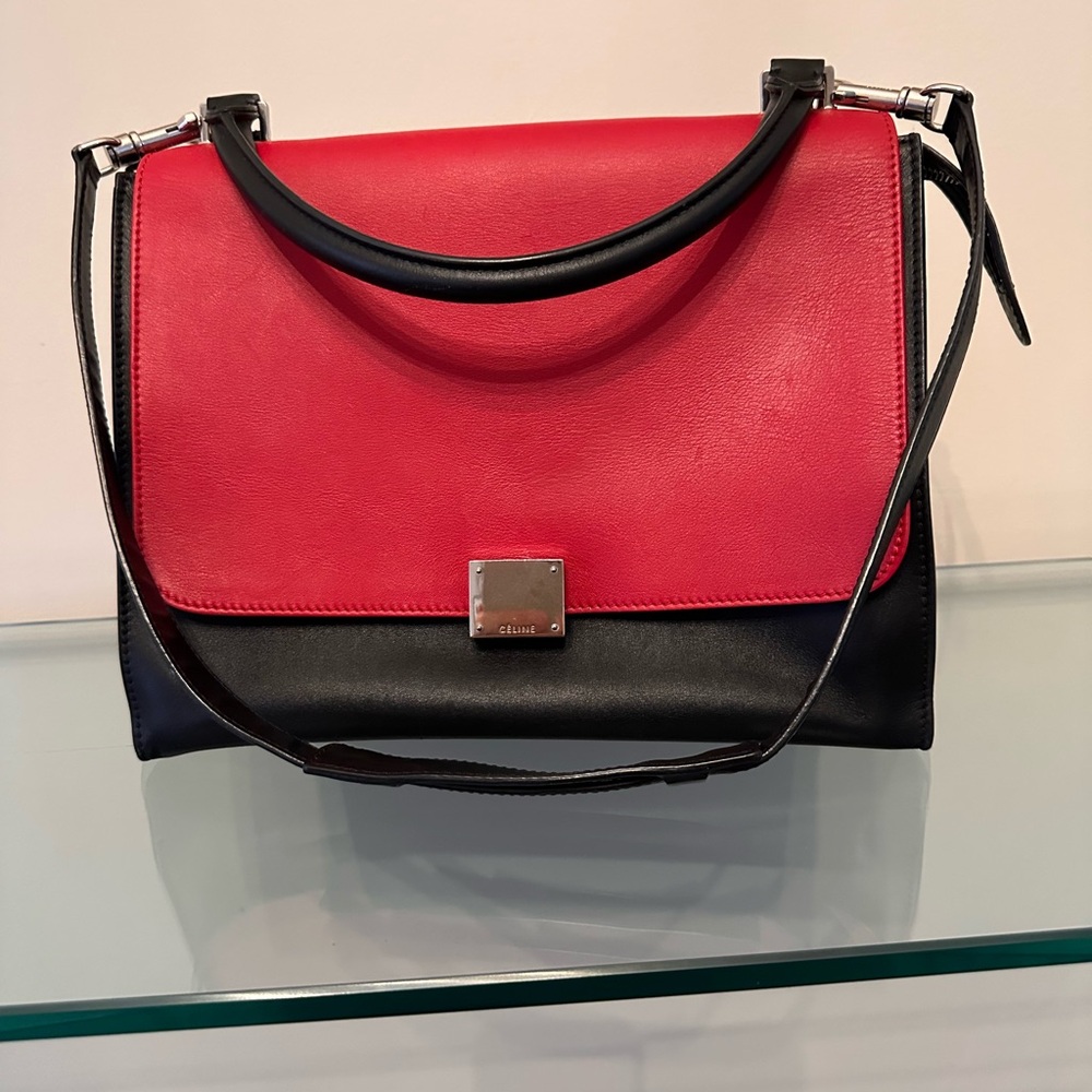 Celine Tricolor Leather Medium Trapeze Bag - Picture 14 of 15